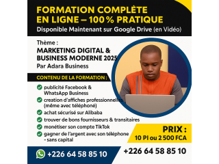 Titre : Formation en Vente & Marketing Digital + Bonus PDF