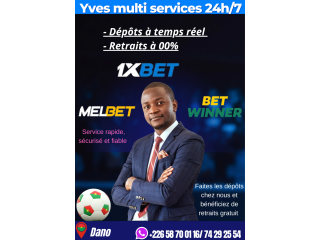 Dépôt et retrait 1xbet, Betwinner, Melbet