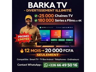 Recevez + 25.000 chaînes télé et plus de 200.000 films et Series