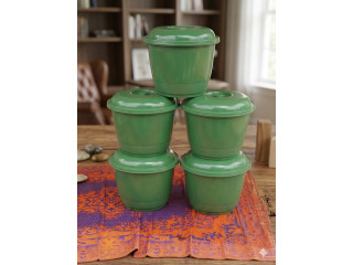 Grand Seau de Rangement Vert avec Couvercle  Modèle Robuste, Anti-Poussière et Empilable