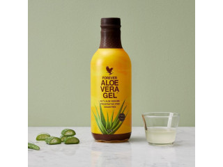 S'agit du Forever Aloe Vera Gel, un produit de la marque Forever Living Products, qui est une boisson à base de pulpe d'aloès.