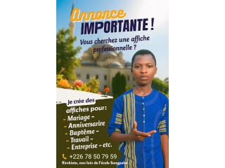 Vous cherchez un affiche professionnel conctacte moi 78507959