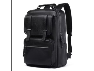 Sac à dos noir en cuir élégant  Style urbain et organisation optimale