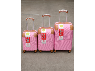 Ensemble de 3 Valises Rigides Roses à Roulettes  Design Élégant et Résistant