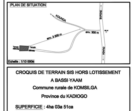 4-hectares-en-vente-a-bassemyam-a-500metres-du-grand-contournement-de-ouagadougou-big-1