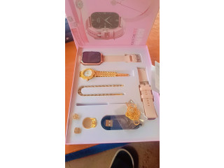 Coffret Montre Connectée Femme L58 Plus  Élégance & Technologie (7 en 1)