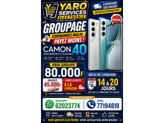 Groupage téléphone Camon 40 pro