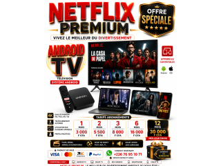 Abonnement Netflix, Prime video, IP TV