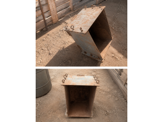 Coffre de transport pliable en acier lourd, grande capacité, système de dépliage, bon état