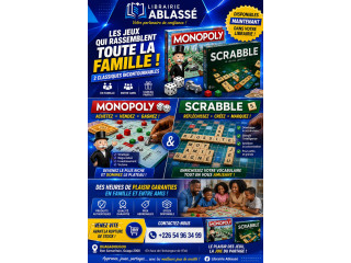 Vente de scrabble et Monopoly