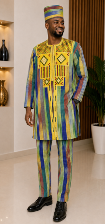 ensemble-homme-africain-3pieces-tunique-pantalon-et-gilet-et-bonnet-big-0