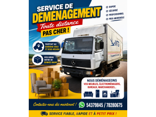 Service de Déménagement toute distance pas Cher