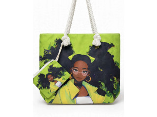 SAC TOTE BAG AFRO CHIC + PETITE TROUSSE