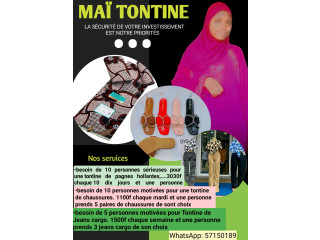 Tontine, vente de produits féminine