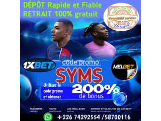 Dépôts et retraits d'argent 1XBET
