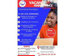 Vacance formation en maintenance informatique