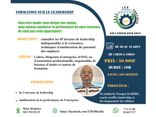 FORMATION EN LEADERSHIP ET EN CROISSANCE