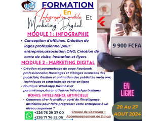 FORMATION INTENSIVE ET INTERACTIVE EN INFOGRAPHIE MOBILE, MARKETING DIGITAL ET INTELLIGENCE ARTIFICIELLE