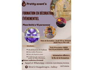 Formation en décoration événementiel