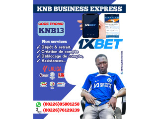 Dépôt et retrait 1xbet chez KNB DISTRIBUTION