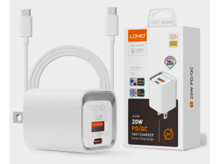 Chargeurs 2en1 USB-C + USB-A (20W MFi Certification Fast Charger)