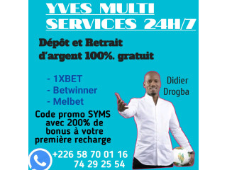 Dépôt et Retrait d'argent 1XBET, Betwinner Melbet