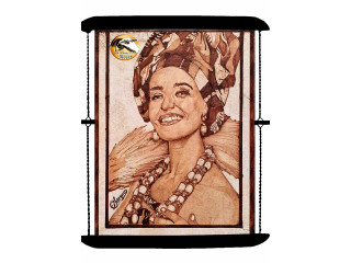 Tableaux portraits Pyrogravure sur cuir