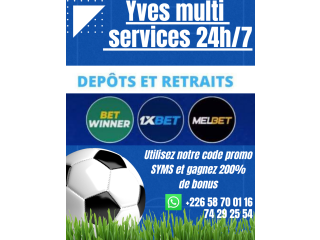 Dépôts et Retraits d'argent sur ID 1XBET, Betwinner, Melbet 100% gratuit