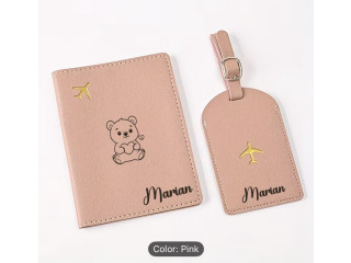 Set Porte-Passeport & Étiquette Bagage  Élégance & Personnalisation