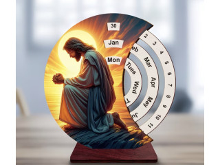 Calendrier de Bureau Rotatif en Bois  Art & Sérénité